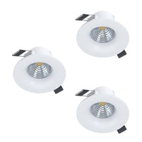Eglo LED inbouwspot Saliceto wit Ø88mm dimbaar set van 3