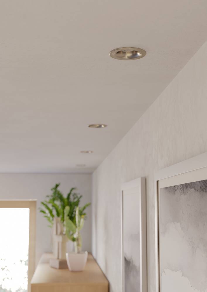 Eglo LED inbouwspot Salabate nikkelmat Ø88mm dimbaar