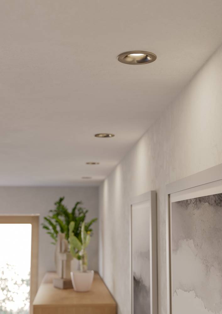 Eglo LED inbouwspot Salabate nikkelmat Ø88mm dimbaar