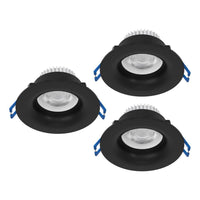 Eglo LED inbouwspot Salabate zwart Ø88mm dimbaar set van 3