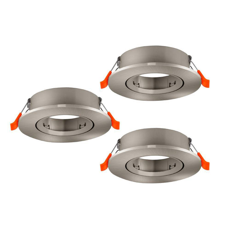 Eglo LED inbouwspot Barranco nikkelmat Ø90mm set van 3