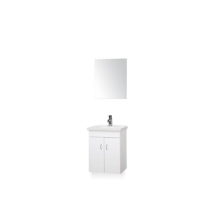 Sanox badkamermeubel Madrid 40x50x64cm wit hoogglans met spiegel