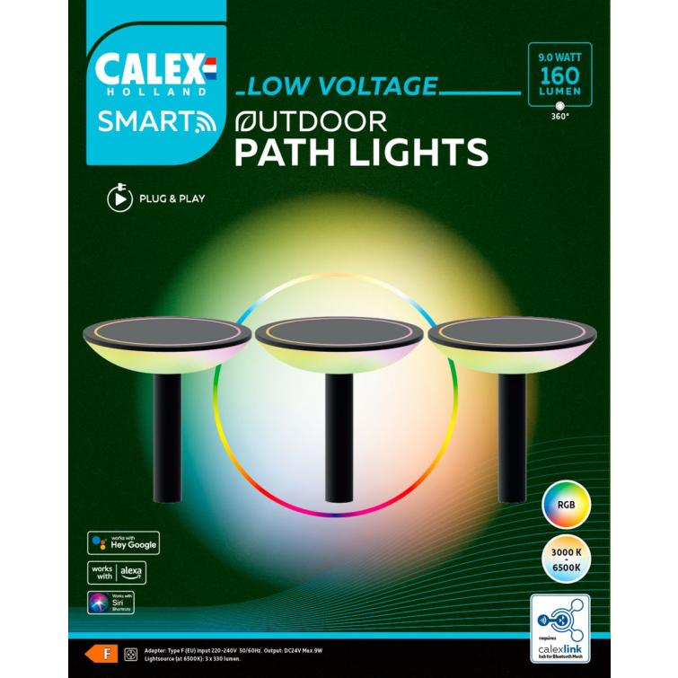 Calex LED buitenlamp Smart outdoor pathlights zwart 3st.