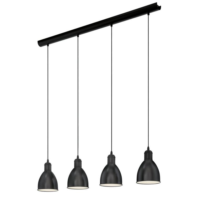 Eglo hanglamp Priddy 4-lichts zwart