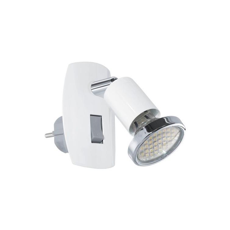 Eglo LED stekkerspot Mini 4 wit, chroom 3W