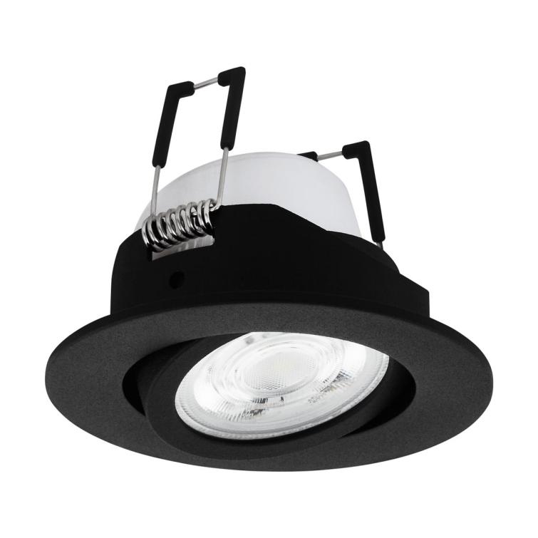 Eglo Saliceto LED inbouwspot ⌀8,8cm dim kantelbaar zwart set 1