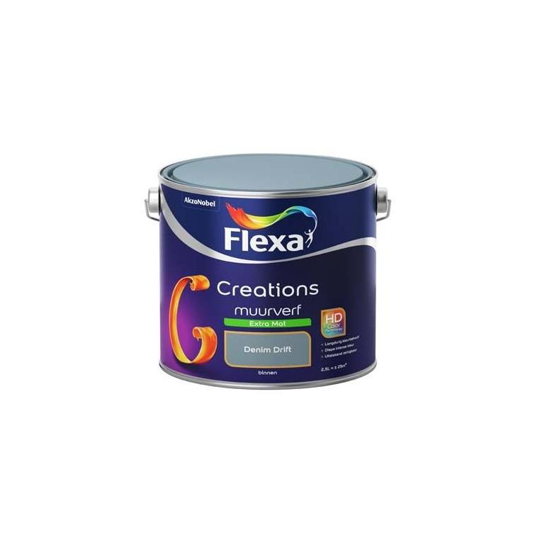 Flexa Creations muurverf extra mat denim drift 2,5l