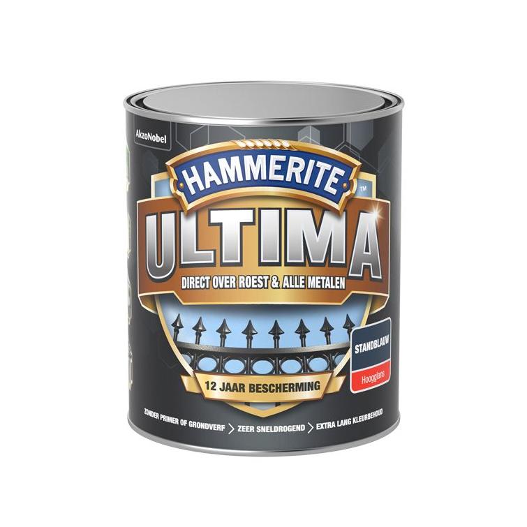 Hammerite Ultima metaallak hoogglans standblauw 750ml
