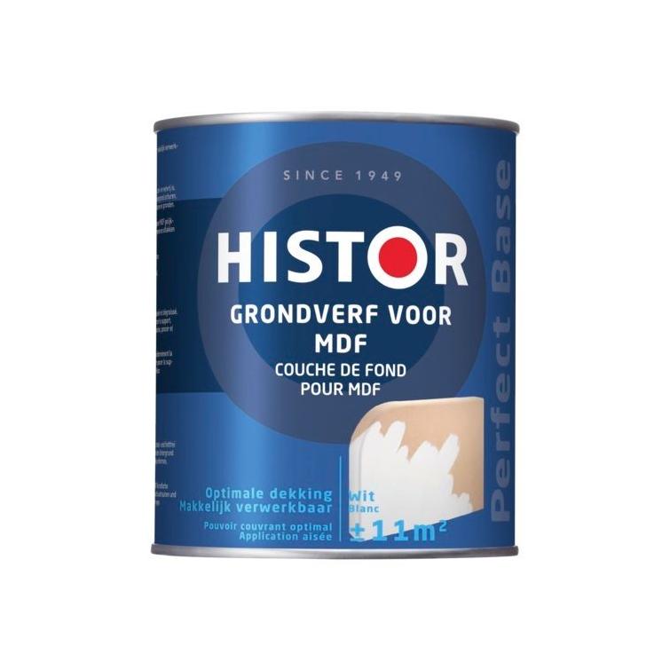 Histor Perfect Base grondverf voor mdf mat 7000 wit 750ml
