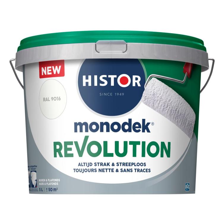 Histor Monodek Revolution muurverf mat RAL9016 wit 5L