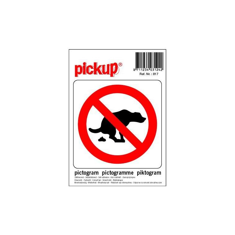 Pickup pictogram geen hondenpoep 100x100mm