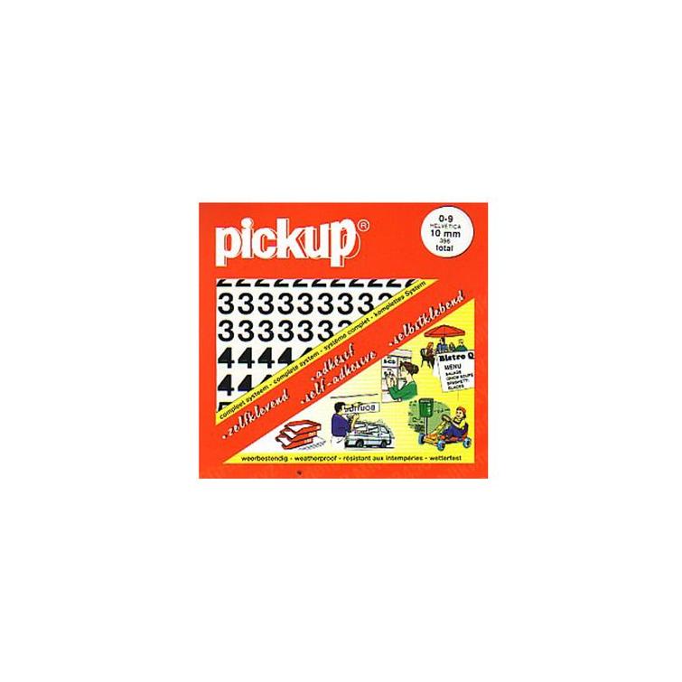 Pickup Helvetica plakcijfer boekje 0-9 mat zwart 10mm