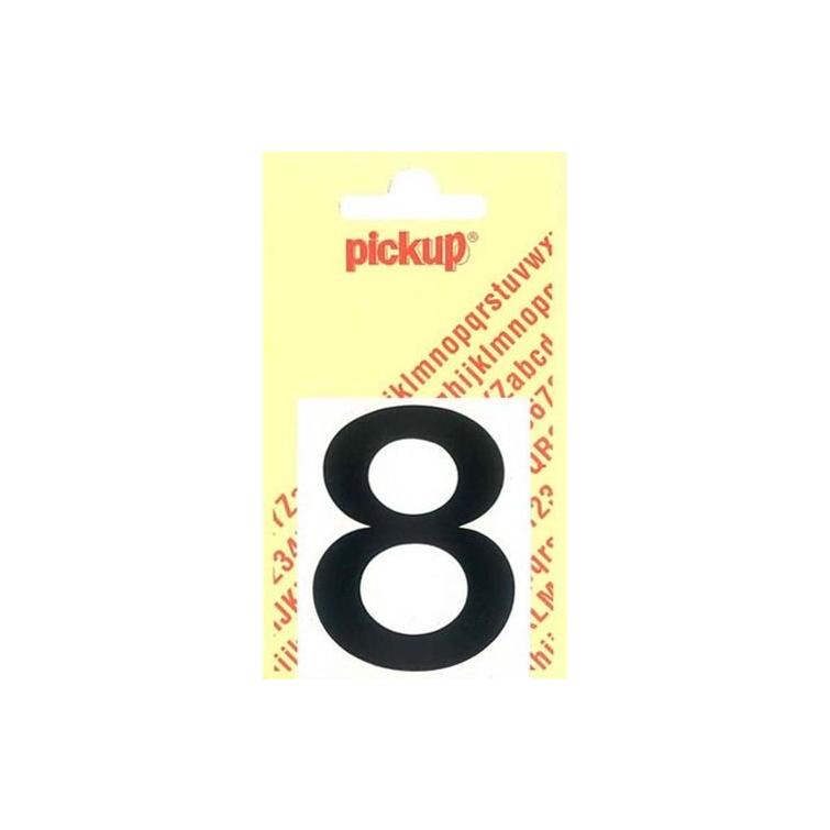 Pickup Helvetica plakcijfer 8 zwart 40mm