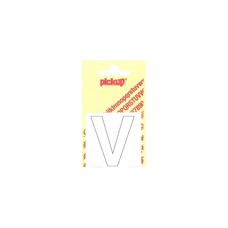 Pickup Helvetica plakletter hoofdletter V wit 40mm