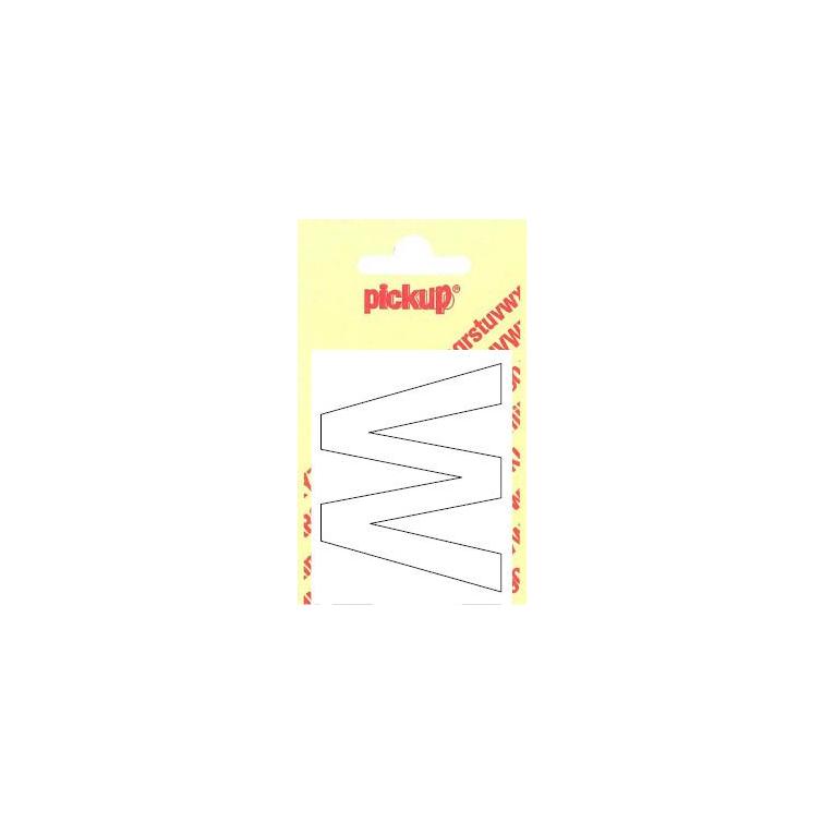 Pickup Helvetica plakletter hoofdletter W wit 40mm