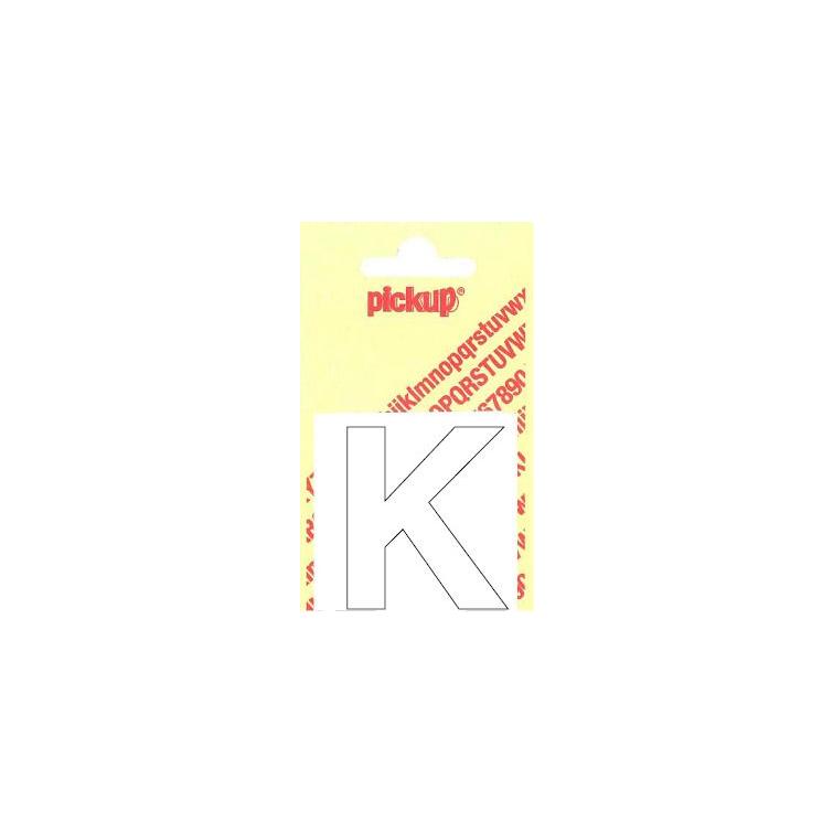 Pickup Helvetica plakletter hoofdletter K wit 60mm