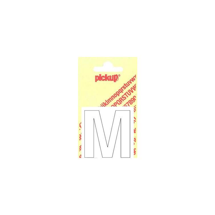 Pickup Helvetica plakletter hoofdletter M wit 60mm