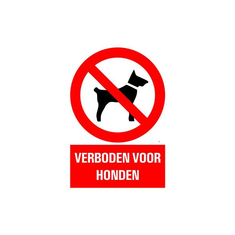 Pickup pictogram verboden voor honden 330x230mm