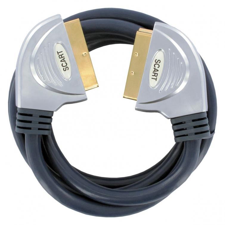 Q-Link scart kabel gold plated 21p zwart 2m
