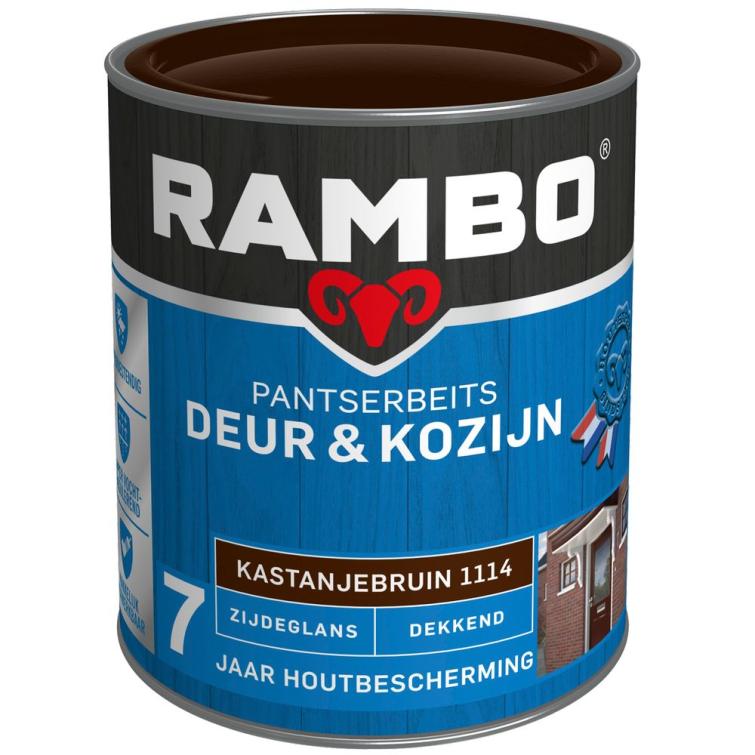 Rambo Pantserbeits zijdeglans deur & kozijn 1114 bruin 750ml