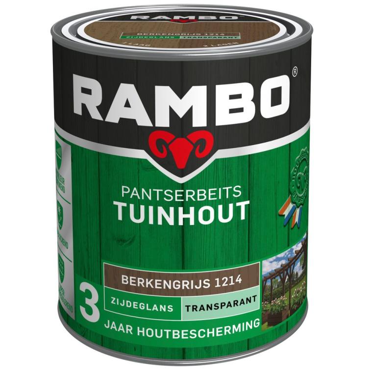 Rambo Pantserbeits zijdeglans tuinhout 1214 berken grijs 750ml