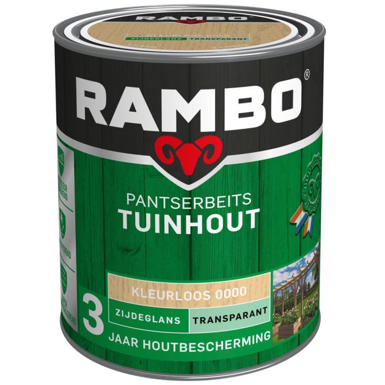 Rambo Pantserbeits zijdeglans tuinhout 0000 kleurloos 750ml