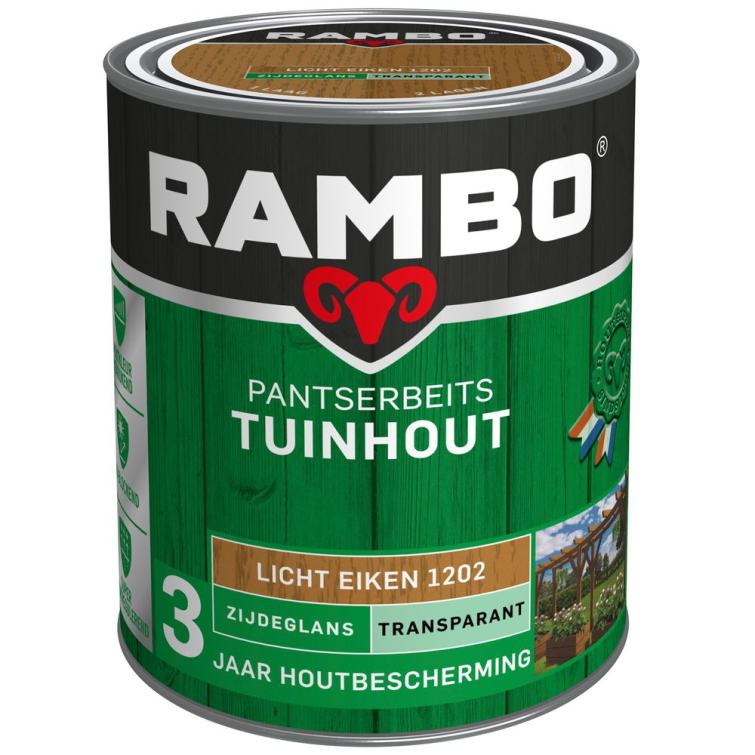 Rambo Pantserbeits zijdeglans tuinhout 1202 licht eiken 750ml