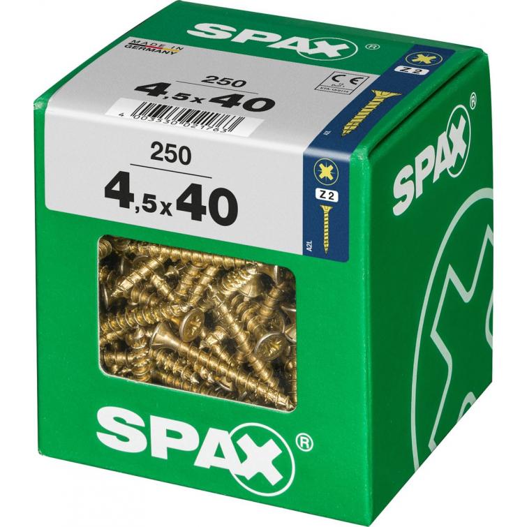 Spax schroef pozidrive verzinkt 4,5x40mm 250st.