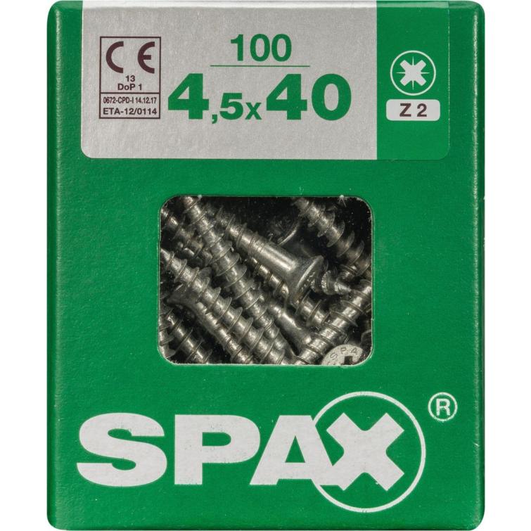 Spax schroef kopboring 4,5x40mm 100st.
