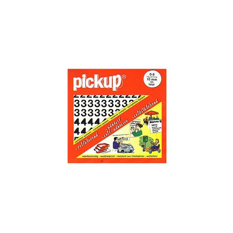 Pickup Helvetica plakcijfer boekje 0-9 mat wit 10mm