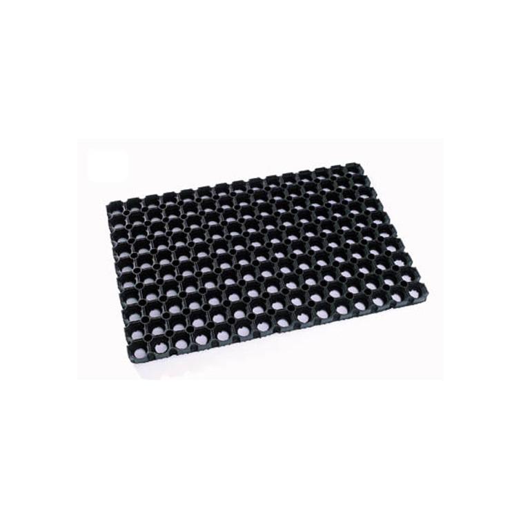 Ringmat rubber Domino zwart 50x80cm
