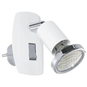 Productafbeelding van Eglo Mini 4 LED stekkerspot 1-lichts dimbaar kantelbaar wit staal.