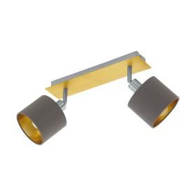 Productafbeelding van Eglo Valbiano LED opbouwspot 2-lichts dimbaar kantelbaar goud staal.