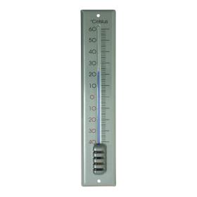 Hendrik Jan thermometer aluminium zilver 11x1,5x40cm