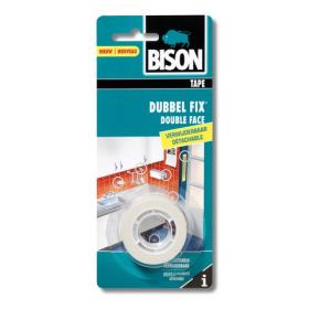 Bison Dubbelfix tape verwijderbaar wit 19mmx1,5m
