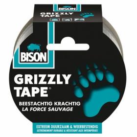 Bison Grizzly tape zilver 50mmx25m