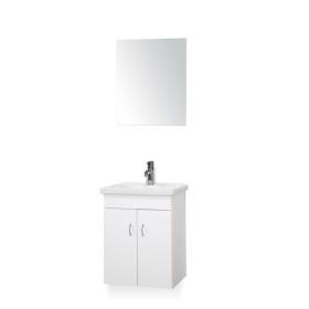 Sanox badkamermeubel Madrid 40x50x64cm wit hoogglans met spiegel