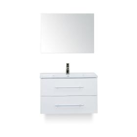 Sanox badkamermeubel Stretto 39x81x52cm wit hoogglans met spiegel