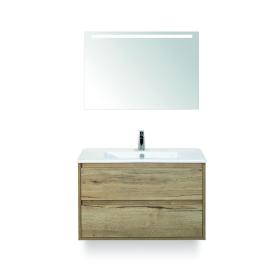 Sanox badkamermeubel Porto 51x91x57cm natuur eiken met spiegel