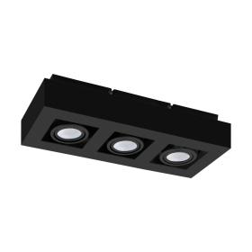 Eglo Mendoza LED opbouwspot 3-lichts dim kantelbaar zwart staal