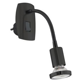 Eglo LED stekkerspot Parrini flex GU10 zwart 4,5W