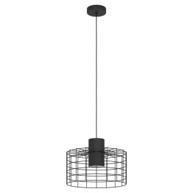 Eglo Milligan LED hanglamp E27 110cm zwart, wit staal