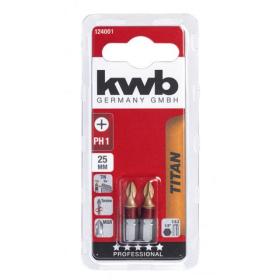 KWB Titaan bits PH1 25mm 2 stuks
