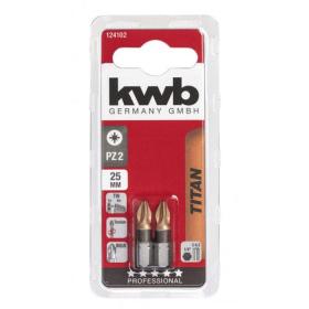 KWB Titaan bits PZ2 25mm 2 stuks