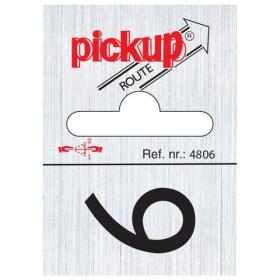 Pickup pictogram route cijfer 6 aluminium 25x44mm