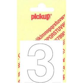 Pickup Helvetica plakcijfer 3 wit 40mm