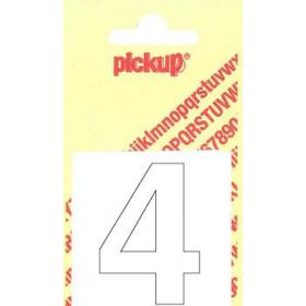 Pickup Helvetica plakcijfer 4 wit 40mm