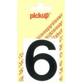 Pickup Helvetica plakcijfer 6 zwart 60mm