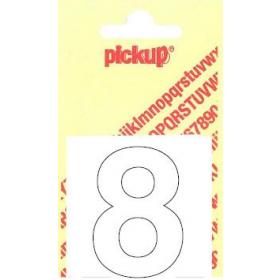 Pickup Helvetica plakcijfer 8 wit 60mm
