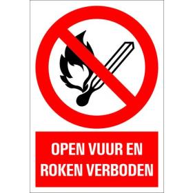 Pickup pictogram open vuur en roken verboden 330x230mm